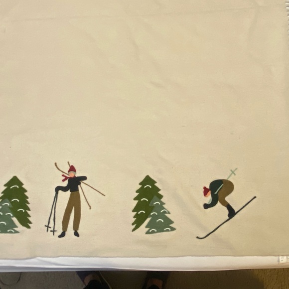 chandler 4 corners Bedding Wool Blanket With Embroidered People